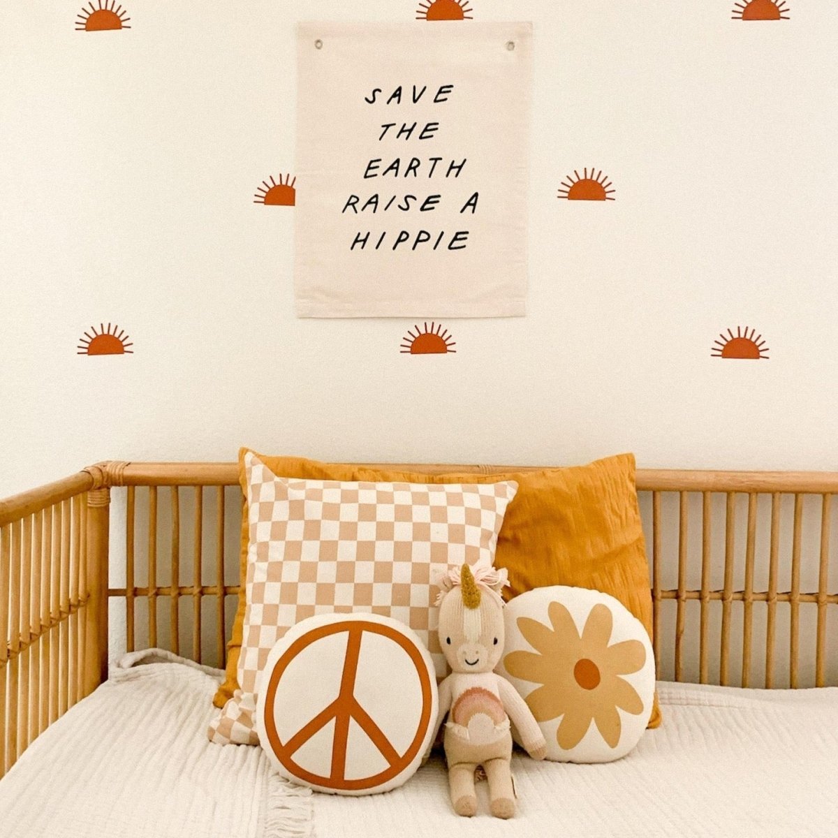 Imani Collective Handmade Canvas Banner 16x20 - Save Earth Raise Hippie Wall Art