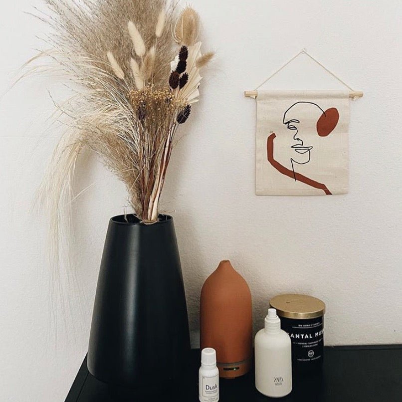 Imani Collective Handmade Canvas Face Silhouette Wall Hanging - Natural 9x6.5in