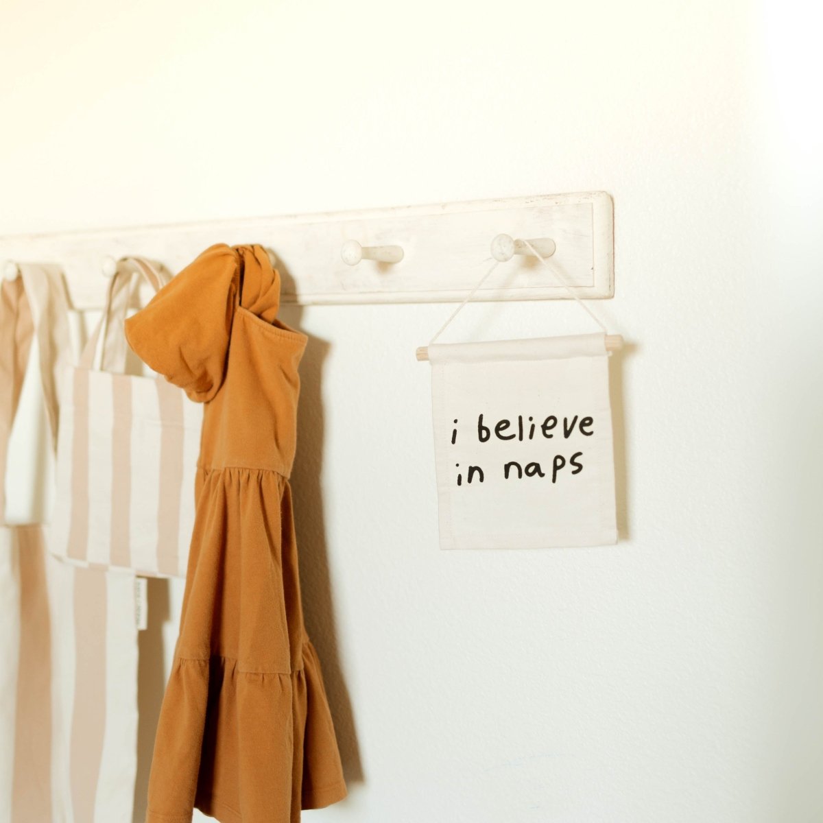 Imani Collective Handmade Canvas Nursery Wall Sign - I Believe In Naps 6x7