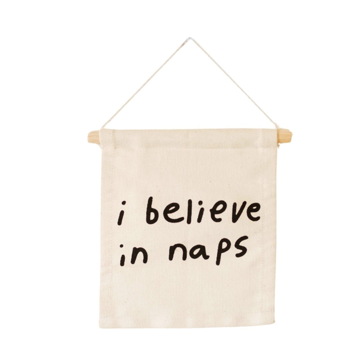 Imani Collective Handmade Canvas Nursery Wall Sign - I Believe In Naps 6x7