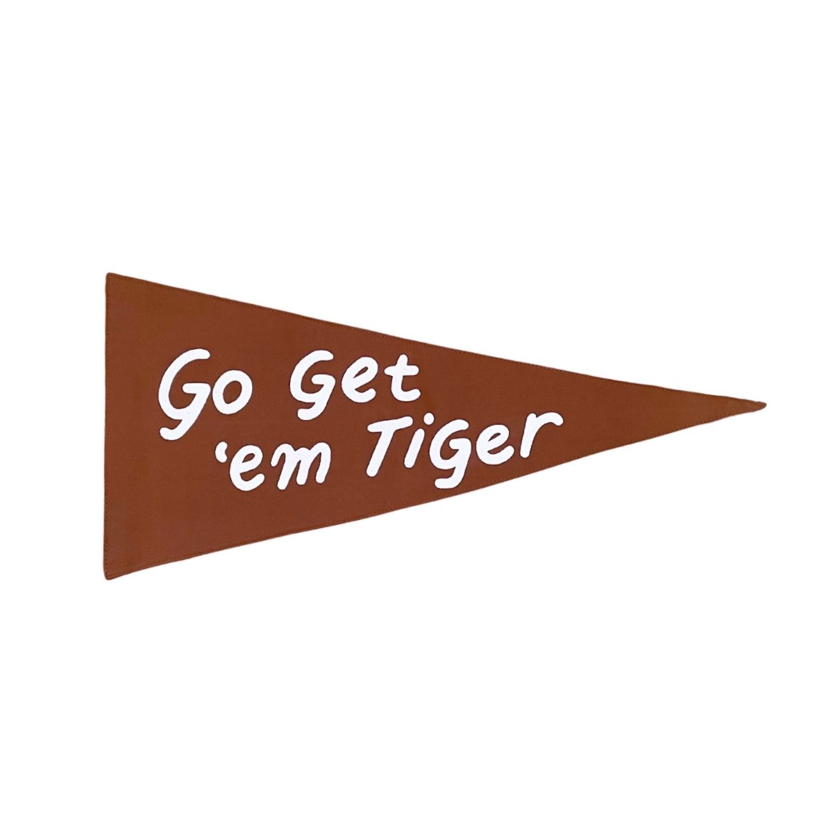 Imani Collective Handmade Canvas Pennant 20x9in - Go Get 'Em Tiger Triangle Flag