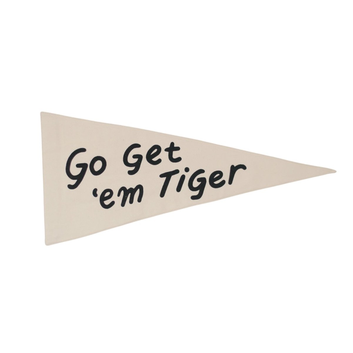 Imani Collective Handmade Canvas Pennant 20x9in - Go Get 'Em Tiger Triangle Flag