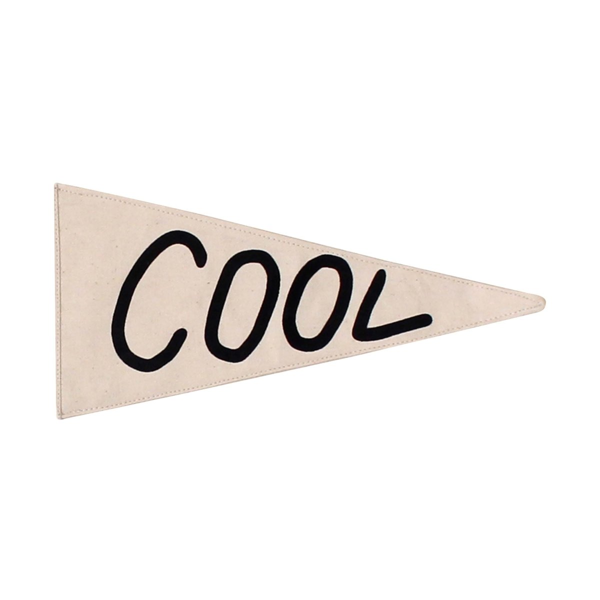 Imani Collective Handmade Canvas Pennant - Natural Triangle Wall Flag 11x5in Black