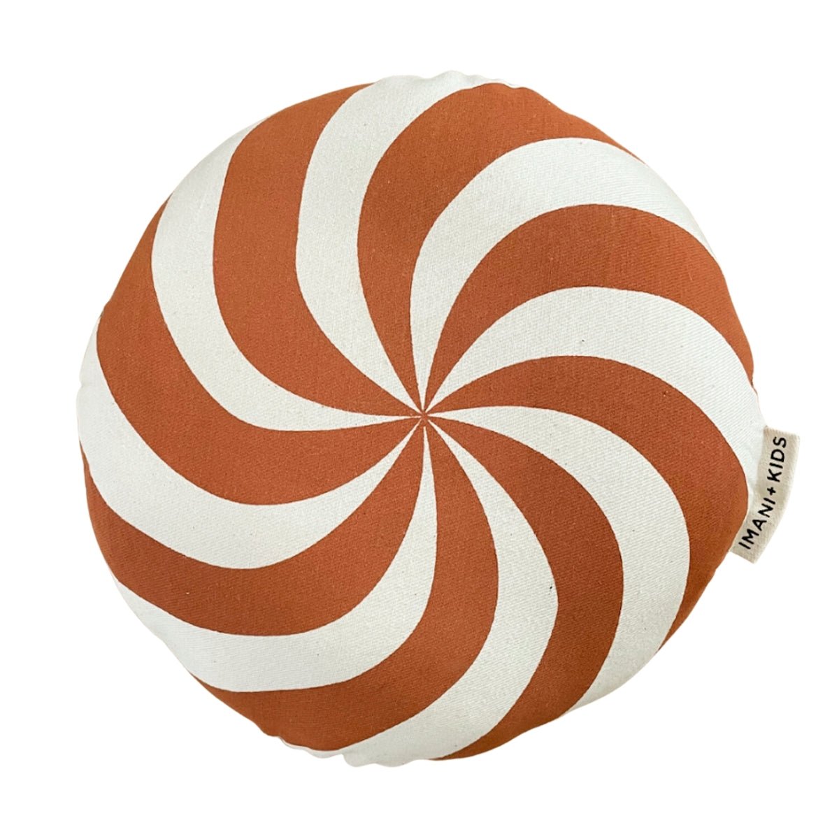 Imani Collective Handmade Canvas Peppermint Swirl Pillow 12x12 - Terracotta Red