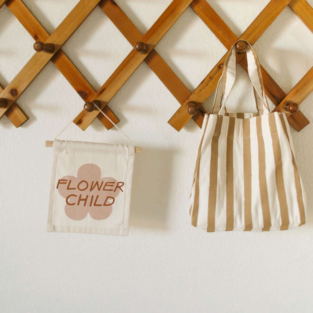 Imani Collective Handmade Canvas Wall Hanging Flower Child - Boho Nursery 6x7