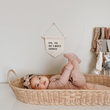 Imani Collective Handmade Canvas Wall Sign - World Changer 7x7.5in Kenyan Artisan