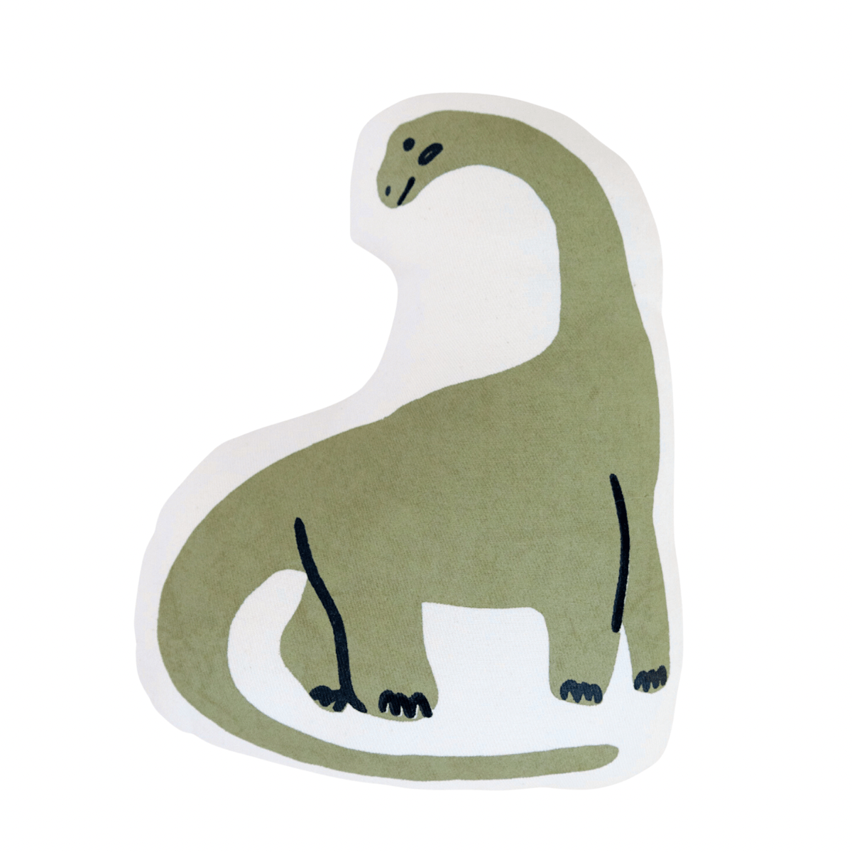 Imani Collective Handmade Dinosaur Pillow Natural Canvas Sage Green 9.6x11.5in
