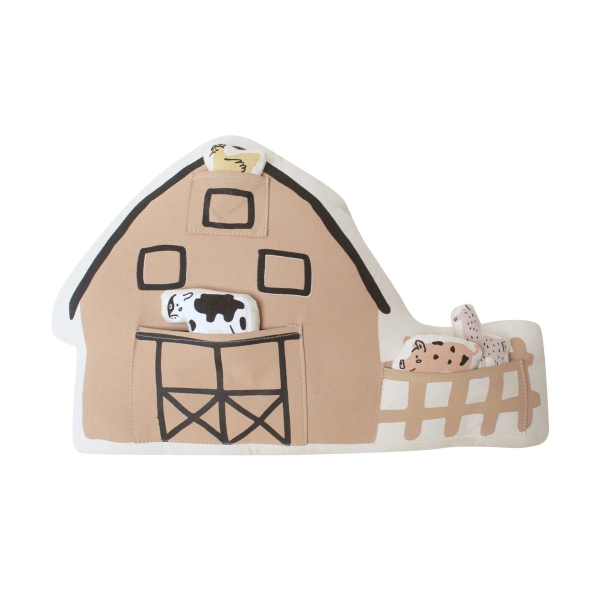 Imani Collective Handmade Farm Animal Plush Set - Natural Canvas Barn Pillow