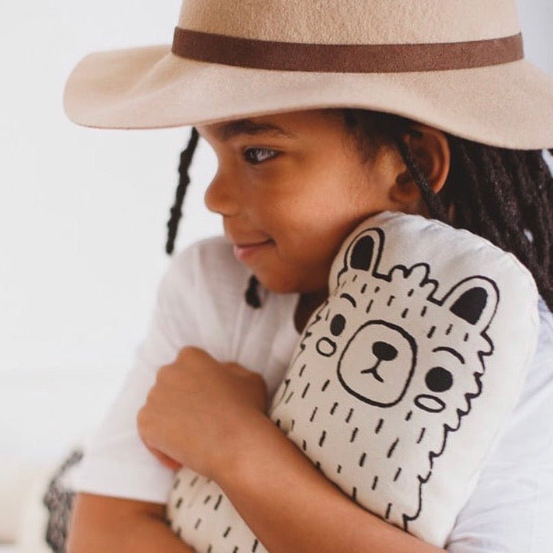 Imani Collective Handmade Llama Pillow - Natural Canvas Kenyan Artisan 11in