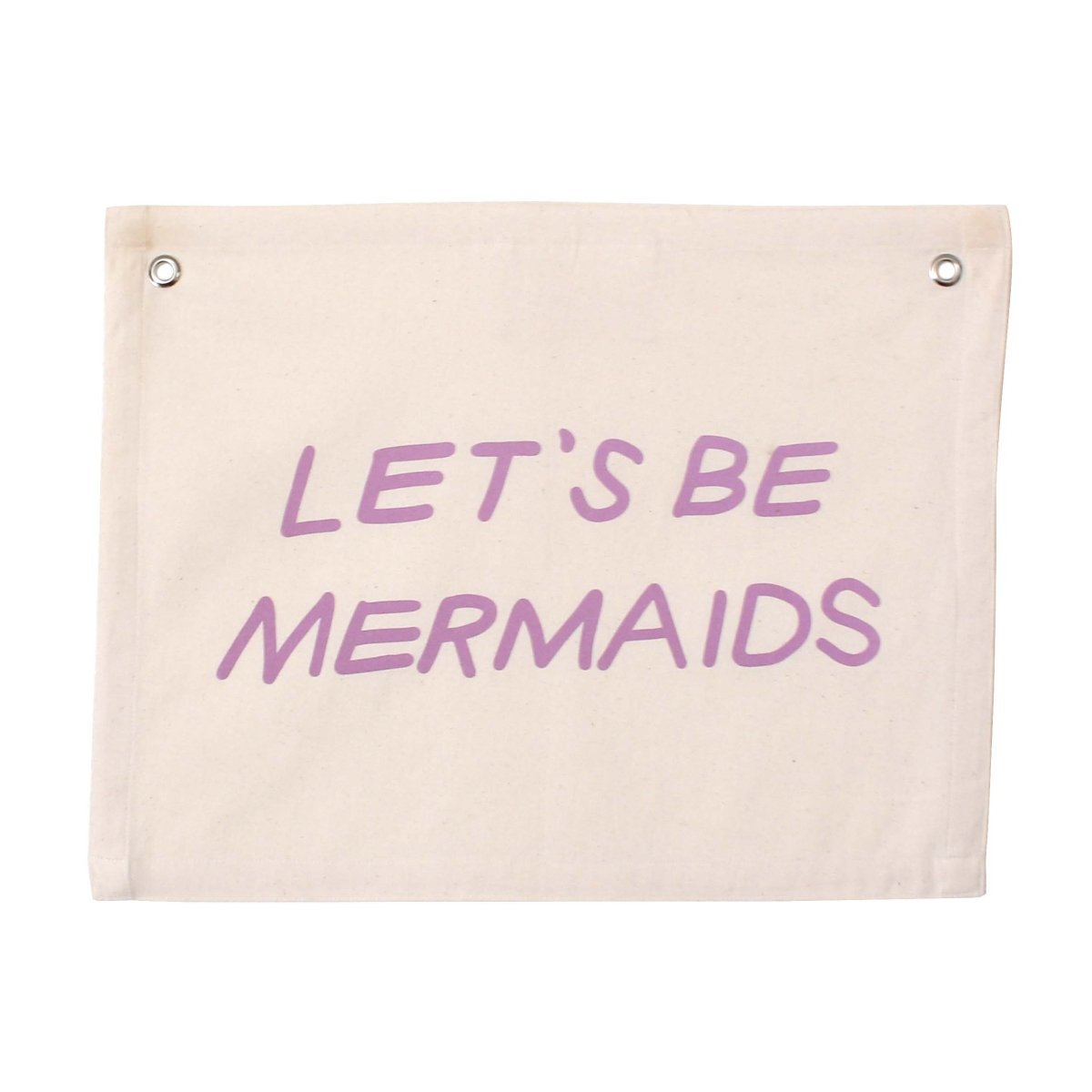 Imani Collective Handmade Mermaid Canvas Banner 16x20 - Screen Printed Natural Canvas