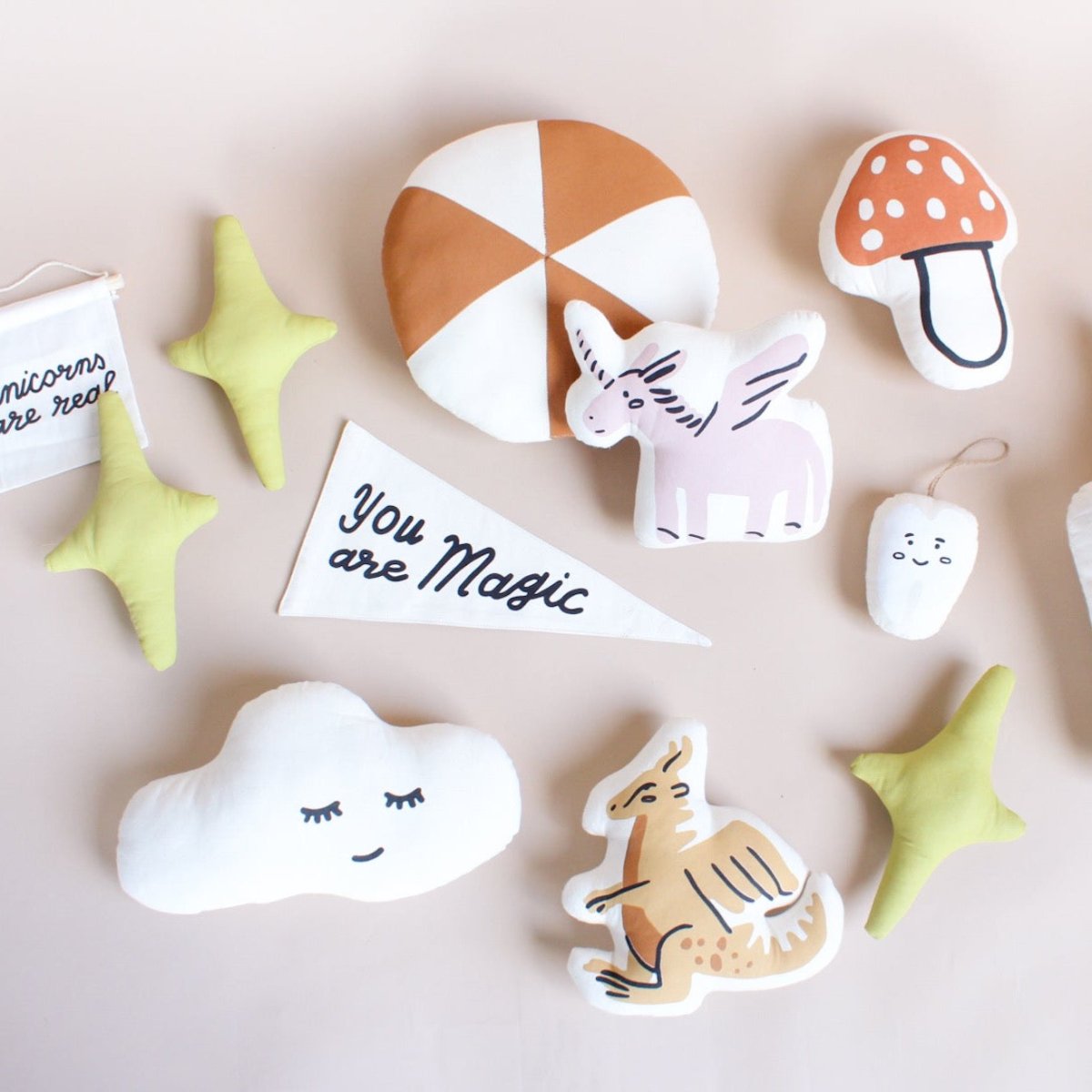 Imani Collective Handmade Pinwheel Pillow 13x13 Natural Canvas Rust Screen Print