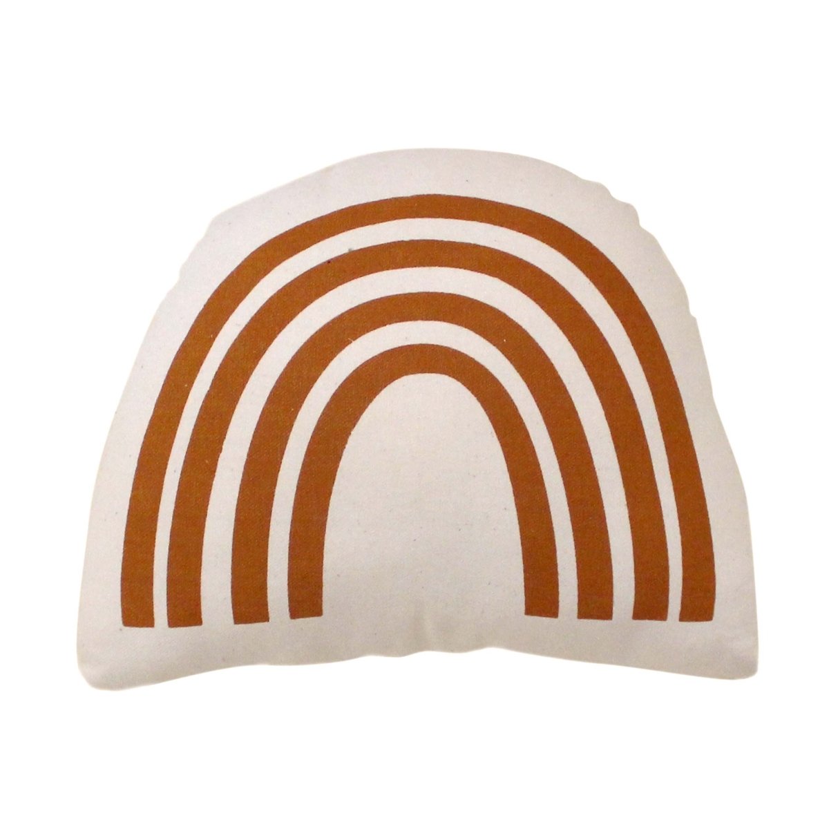 Imani Collective Handmade Rust Rainbow Pillow - Natural Canvas 12x7in Screen Printed