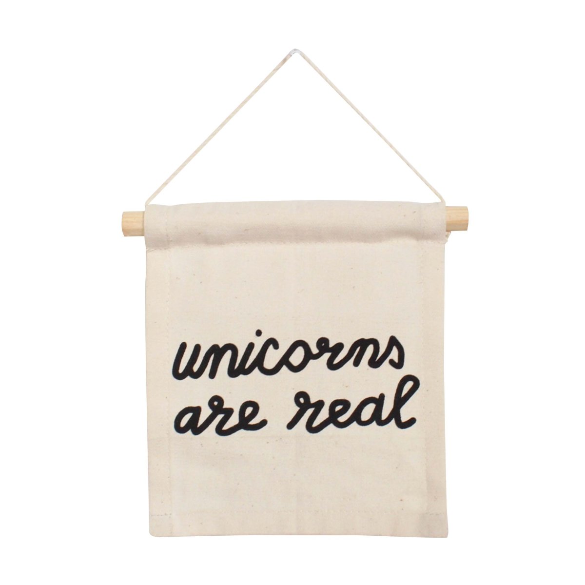 Imani Collective Handmade Unicorn Canvas Wall Sign - 6x7in Natural Nursery Decor