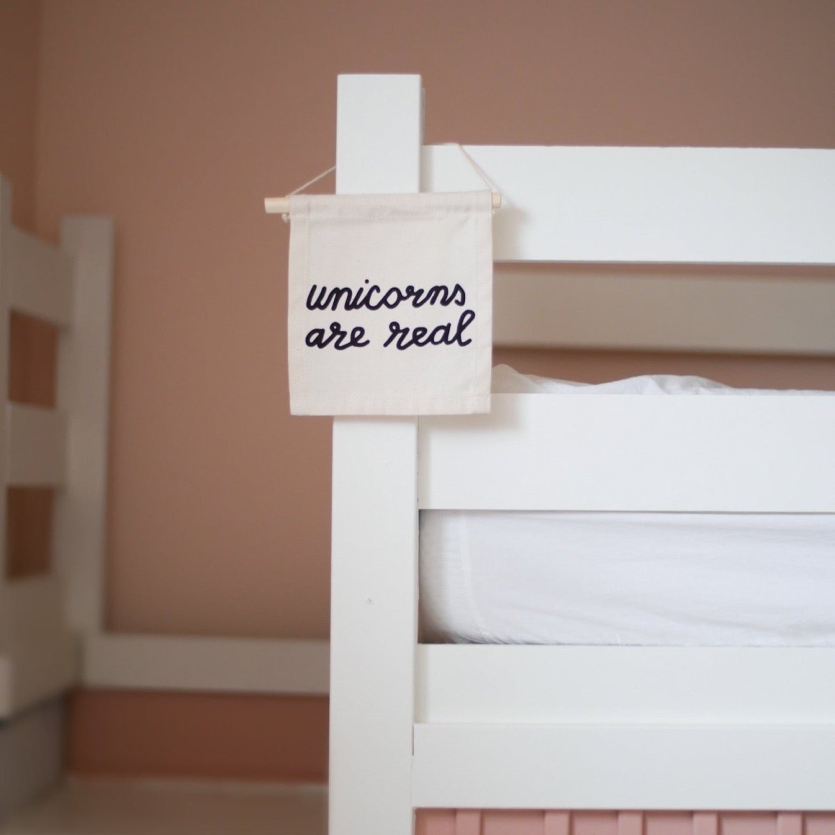 Imani Collective Handmade Unicorn Canvas Wall Sign - 6x7in Natural Nursery Decor