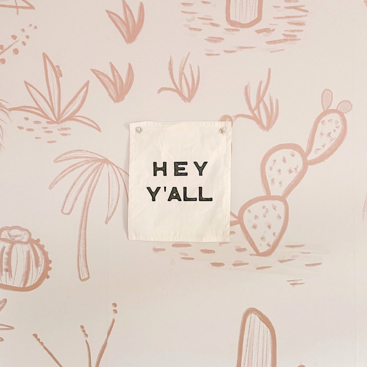 Imani Collective Hey Y'all Canvas Banner - Handmade Southern Wall Decor 10x12in