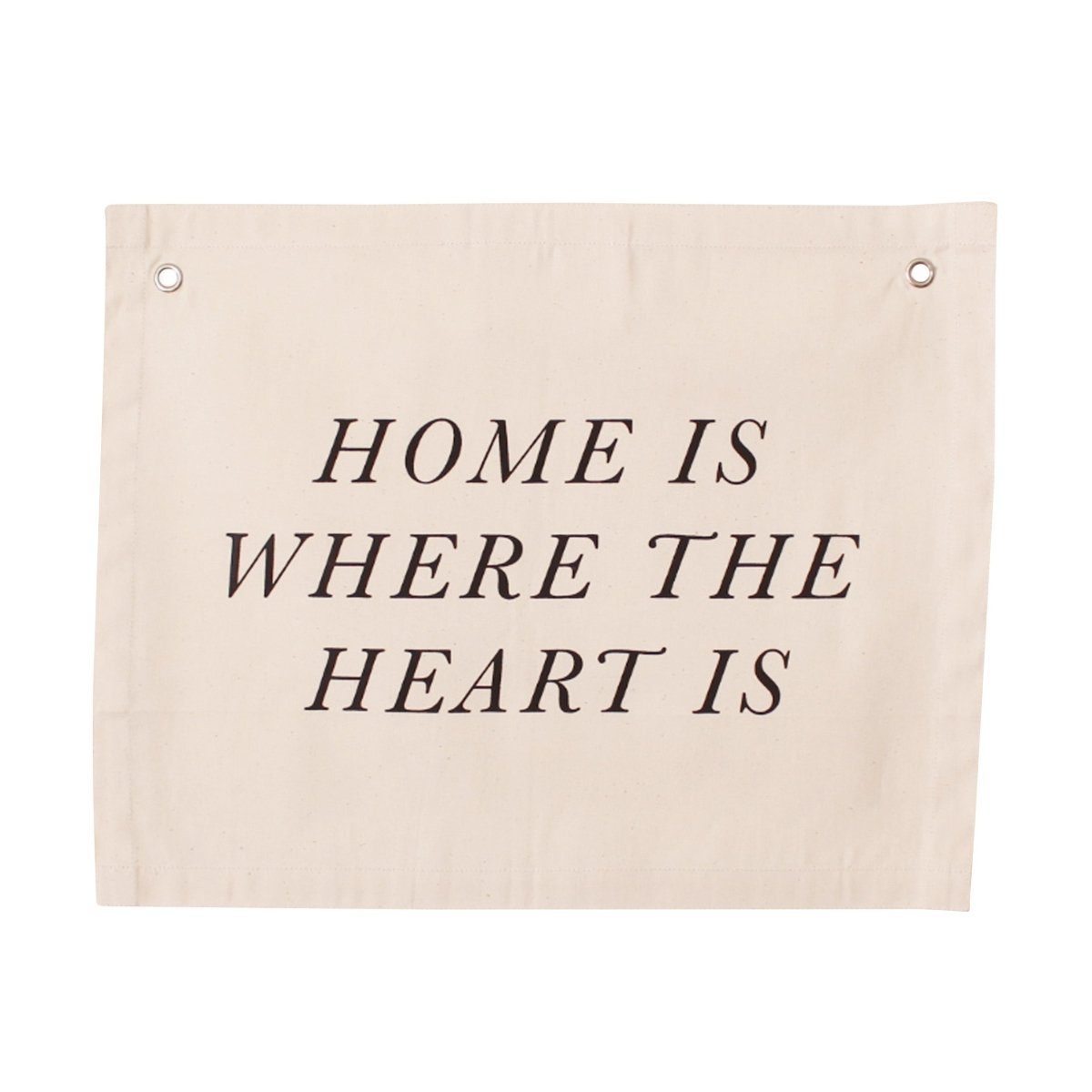 Imani Collective Home Is Where Heart Is Canvas Banner 16x20 - Handmade Fair Trade Kenya