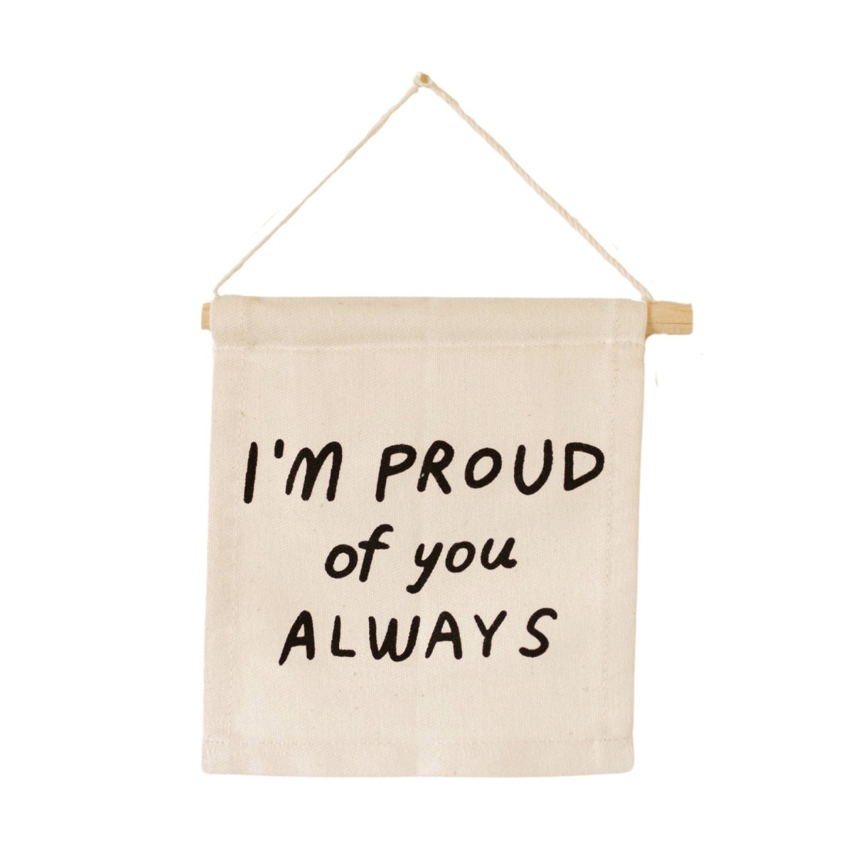 Imani Collective I'm Proud of You Canvas Wall Hanging - Handmade Kenya 6x7in