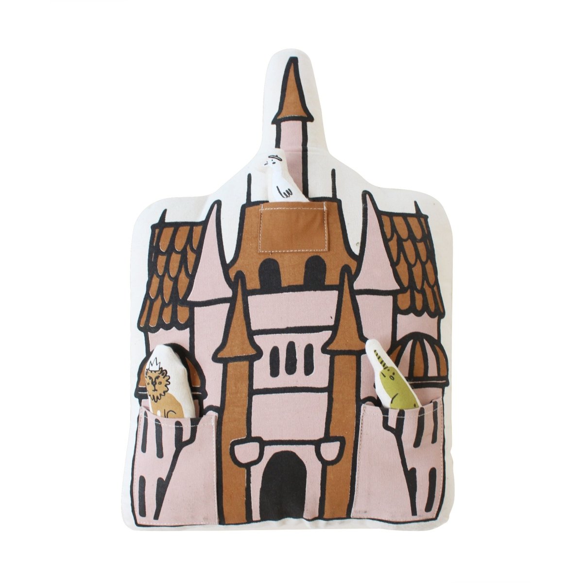 Imani Collective Interactive Castle Pillow with 3 Plush Characters - Canvas 11.7x17