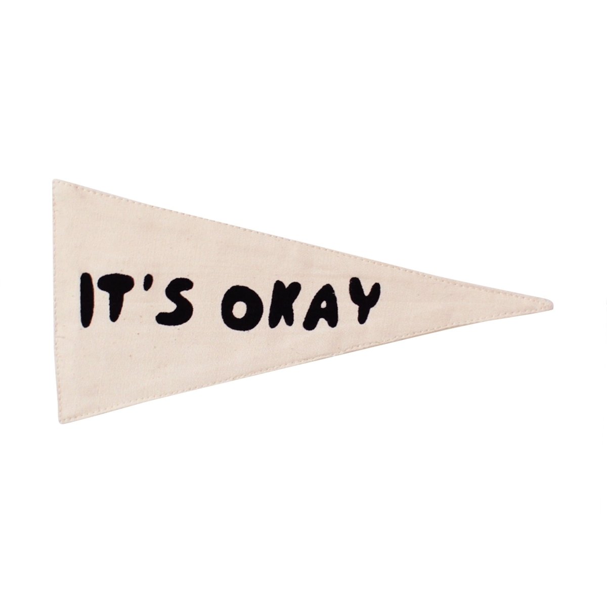 Imani Collective It's Okay Canvas Pennant - 5x10in Natural Canvas Screen Print