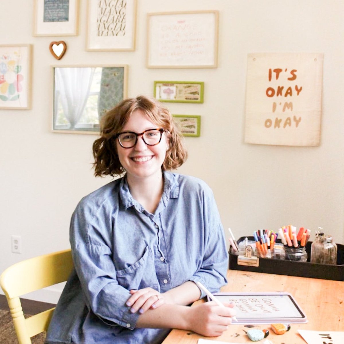 Imani Collective It's Okay I'm Okay Canvas Banner 16x20 - Natural Affirmation Wall Art