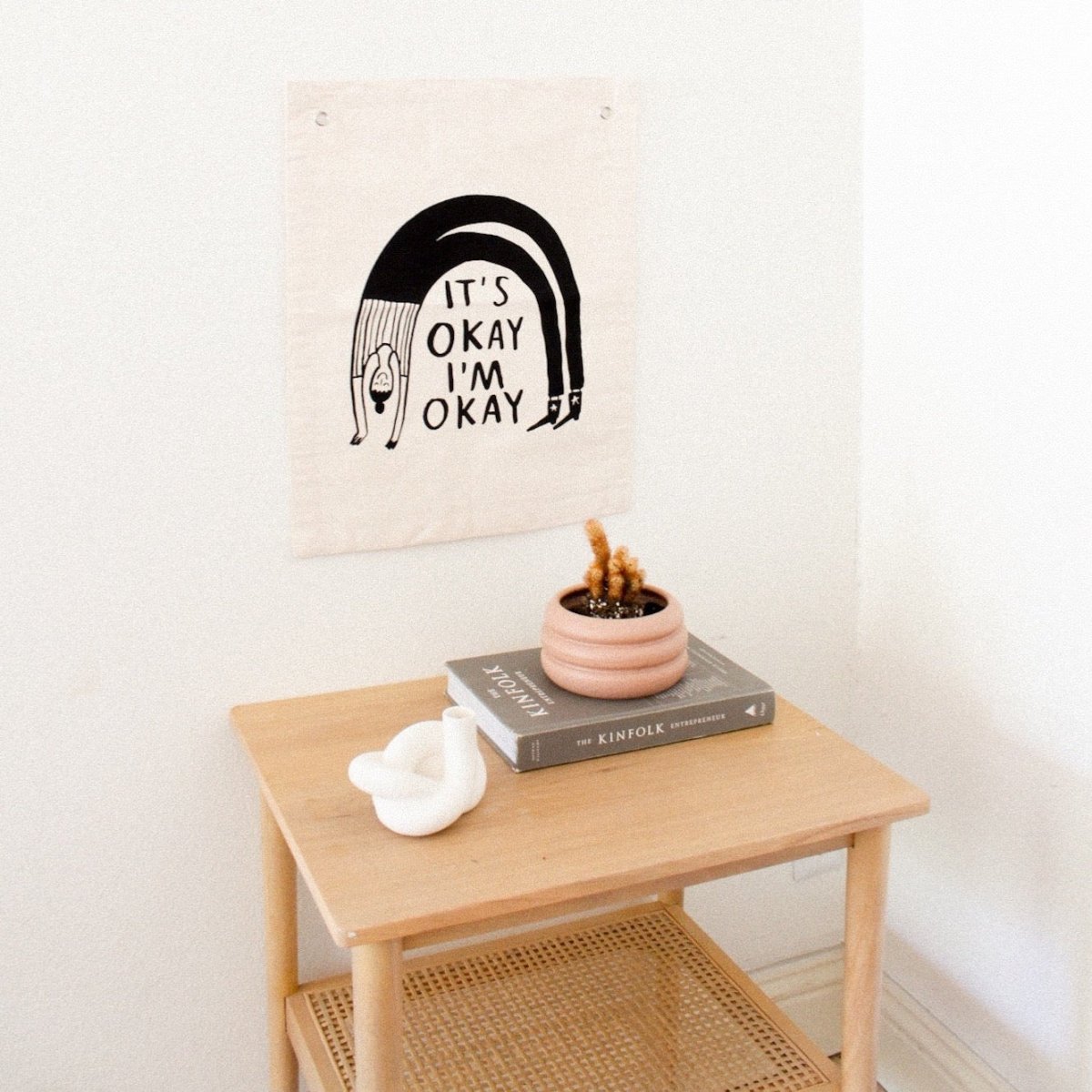 Imani Collective It's Okay Rainbow Canvas Banner - Mental Health Wall Art 16x20