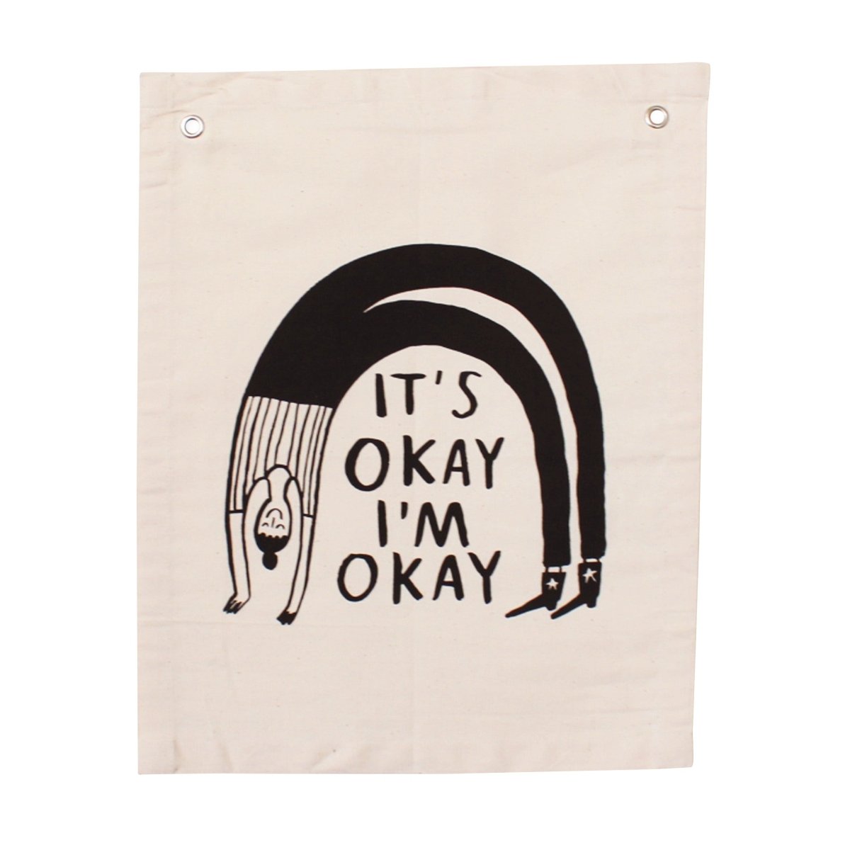Imani Collective It's Okay Rainbow Canvas Banner - Mental Health Wall Art 16x20