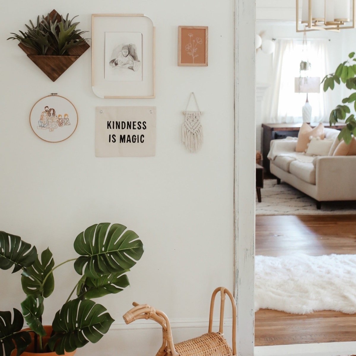 Imani Collective Kindness is Magic Canvas Banner - Handmade Natural 10x12in