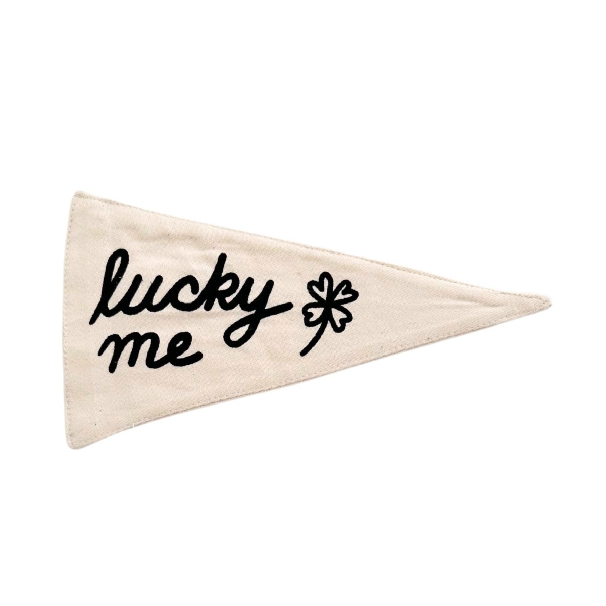 Imani Collective Lucky Me Canvas Pennant Flag - Handmade Triangle Banner 5x10in