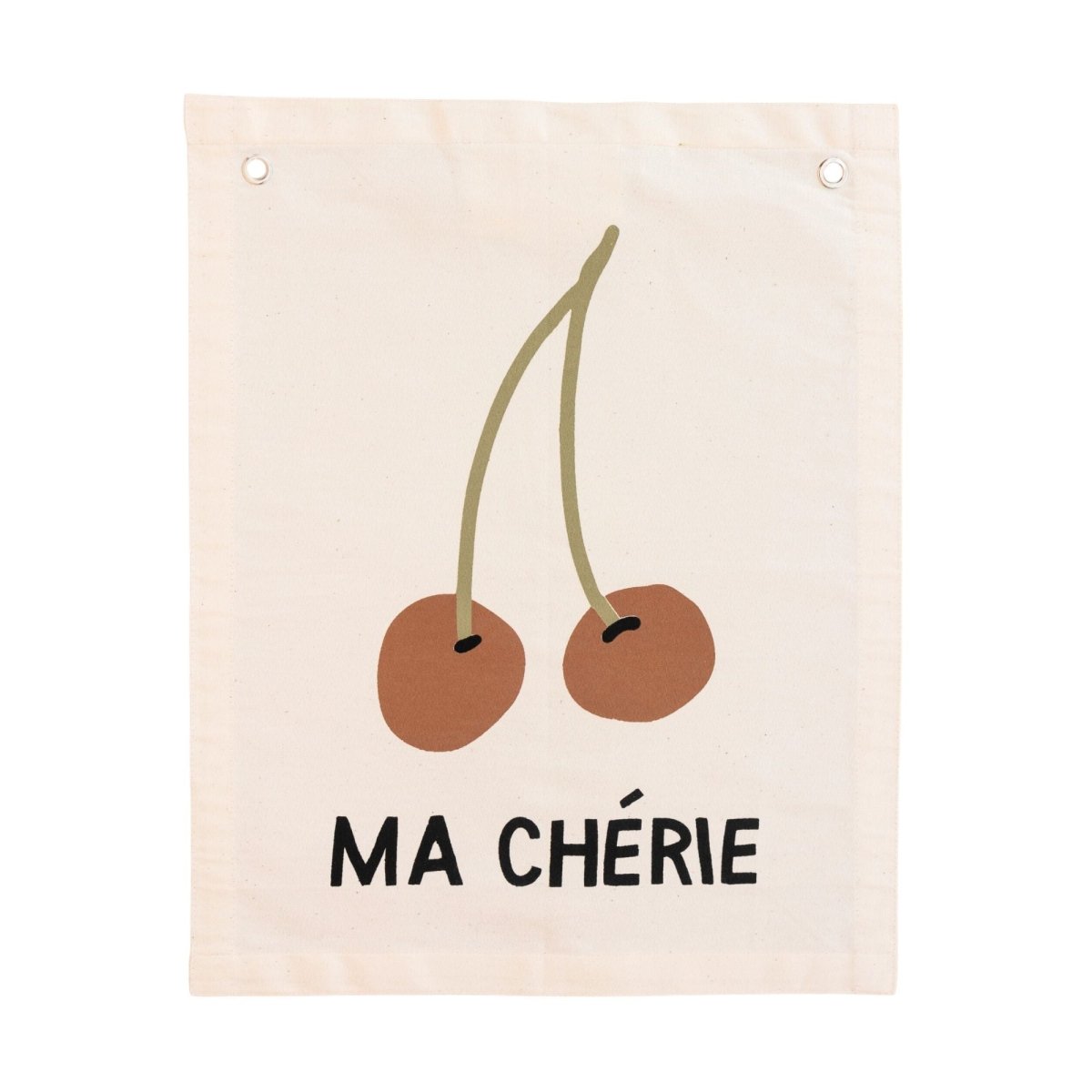 Imani Collective Ma Cherie Canvas Banner - Handmade Wall Flag 20x16 Natural