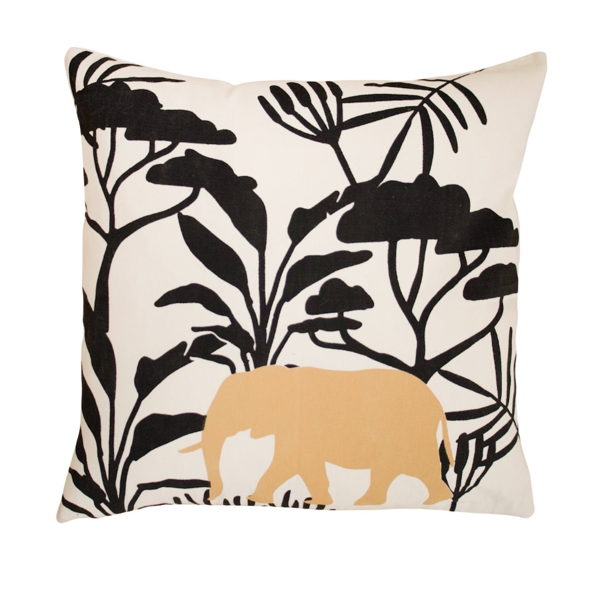 Imani Collective Mara Elephant Canvas Pillow Cover 18x18 - Screen Printed Kenya