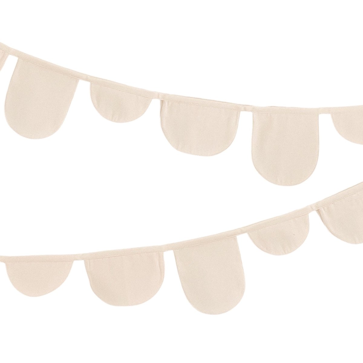 Imani Collective Natural Canvas Scalloped Bunting 70 Inch - 10 Flag Handmade Banner