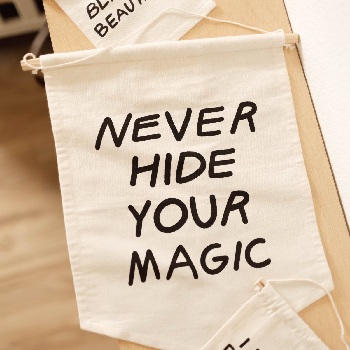 Imani Collective Never Hide Your Magic Canvas Wall Hanging - Handmade Fair Trade 15x13.5in