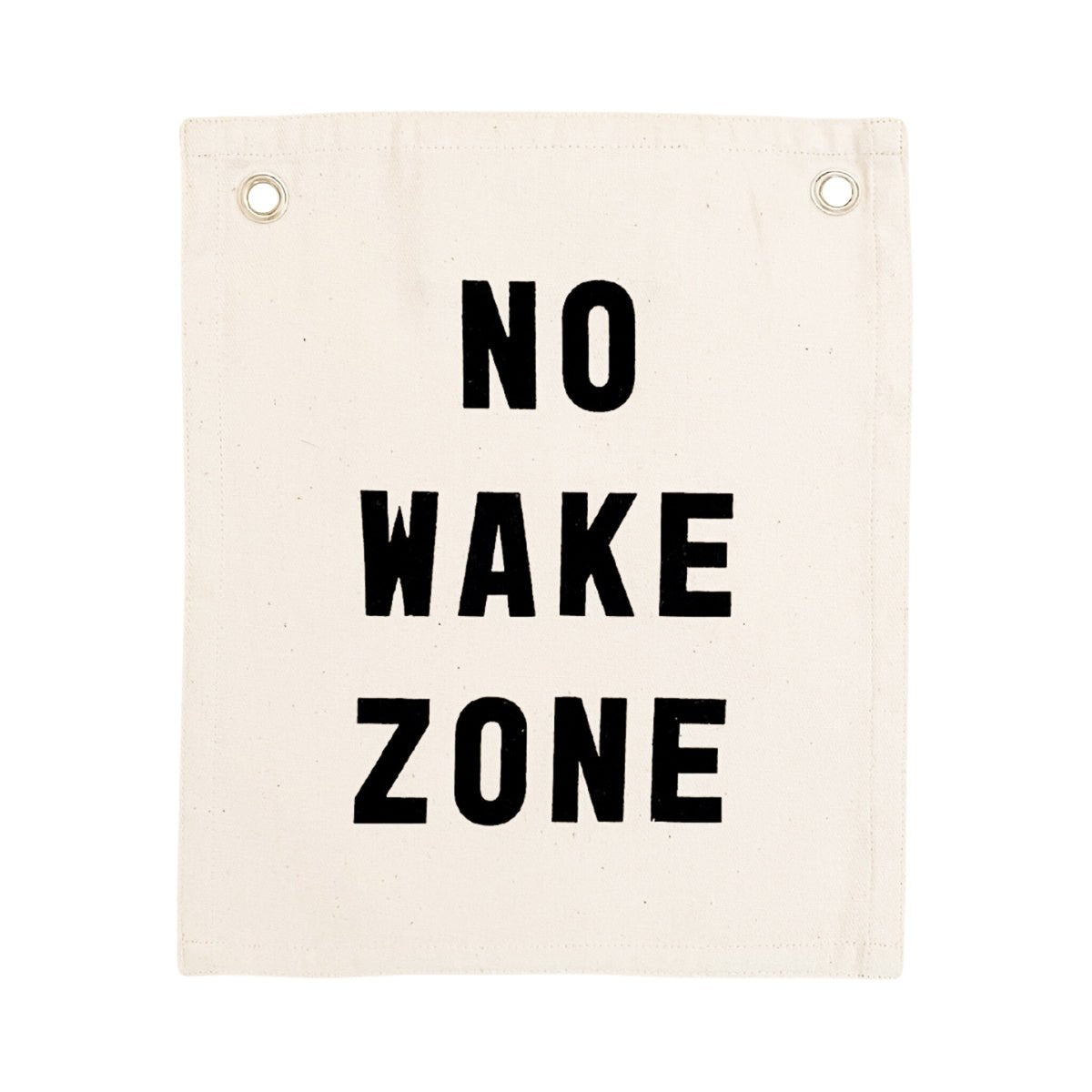 Imani Collective No Wake Zone Canvas Banner - Handmade 10x12 Natural Nautical Flag