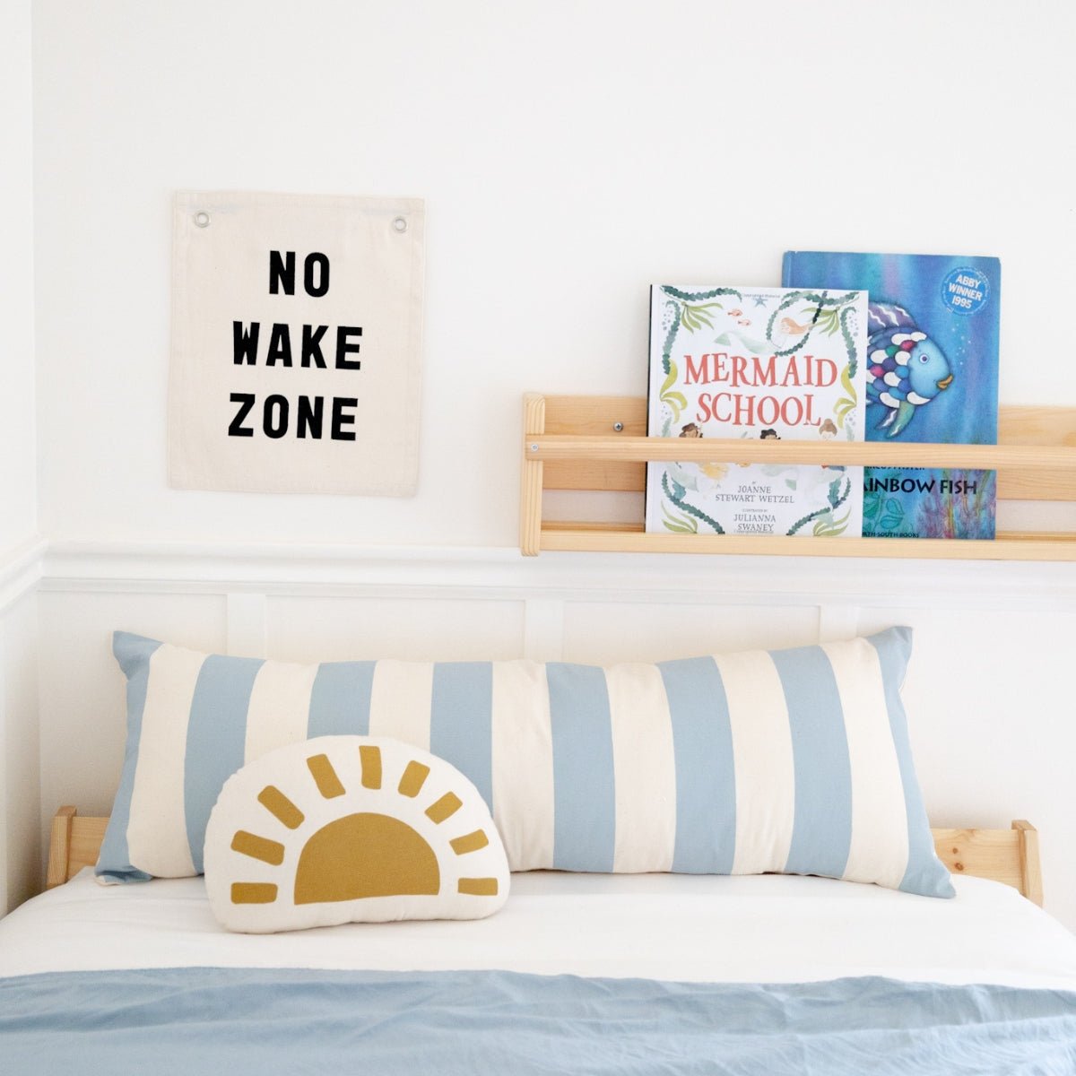 Imani Collective No Wake Zone Canvas Banner - Handmade 10x12 Natural Nautical Flag