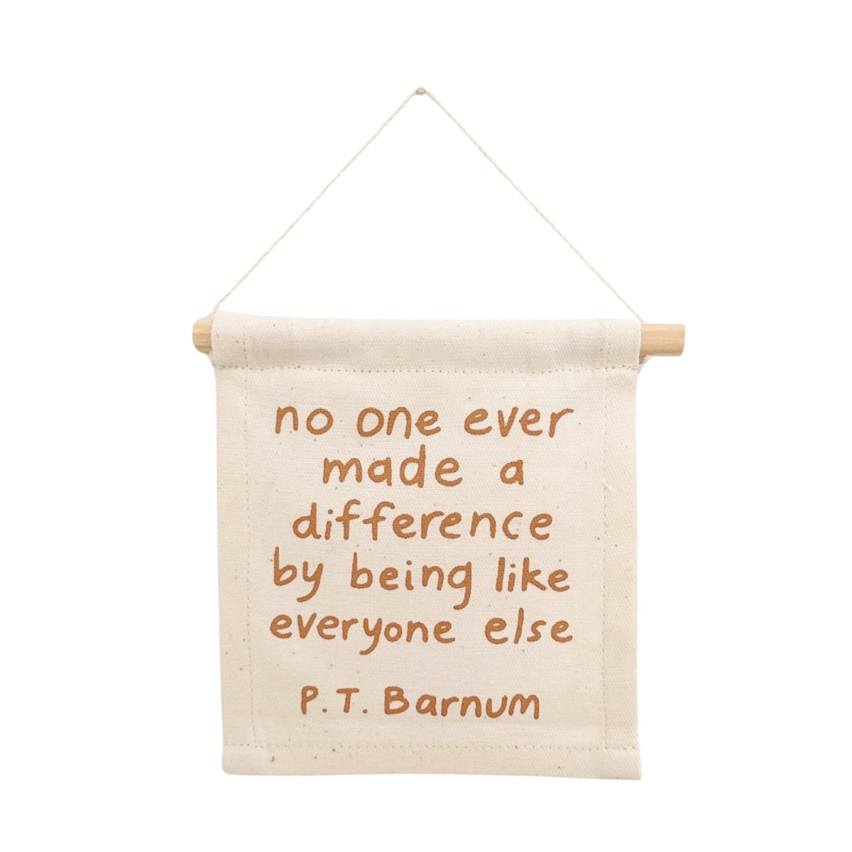 Imani Collective P.T. Barnum Canvas Wall Sign - Handmade Screen Print 6x7in Rust