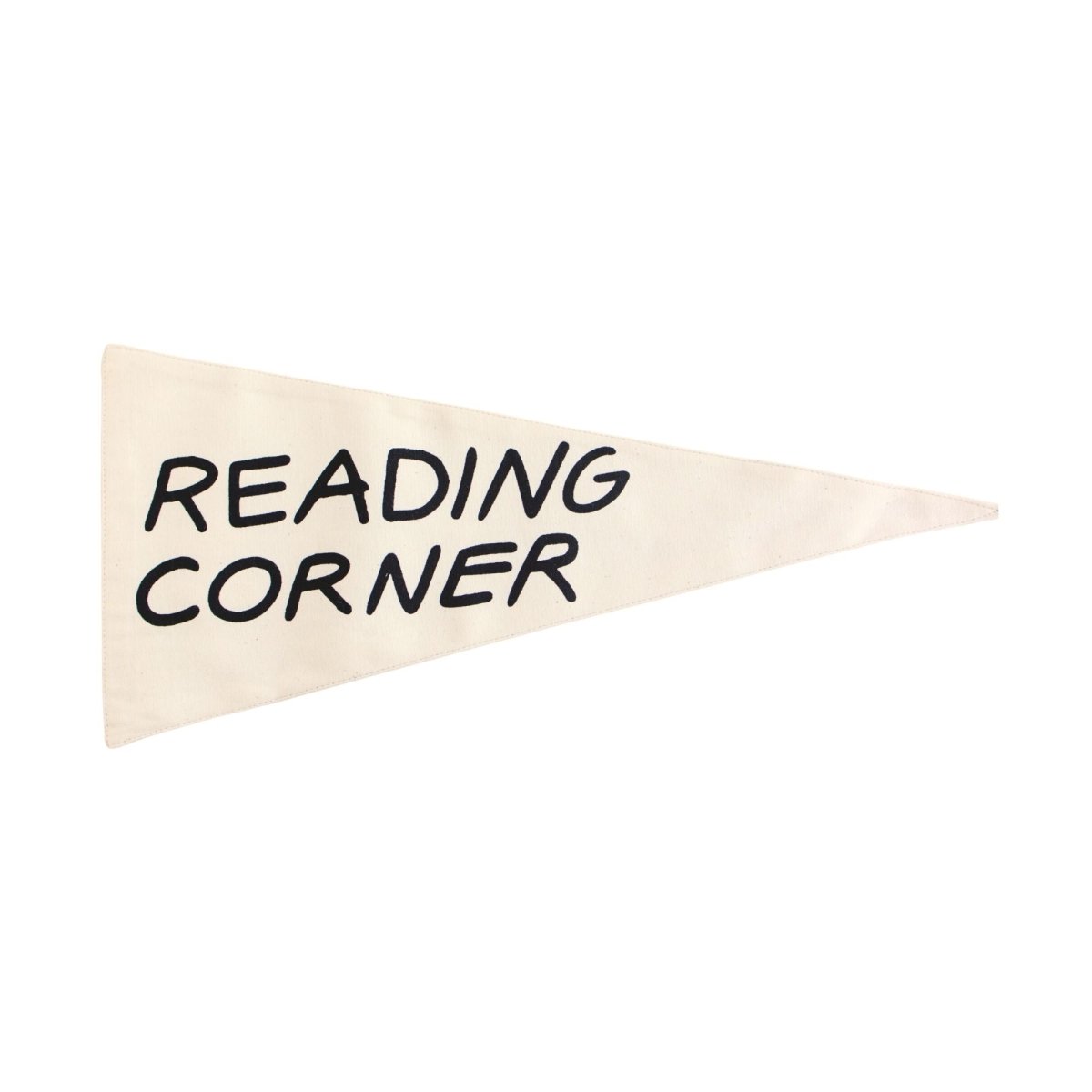 Imani Collective Reading Corner Canvas Pennant - Handmade Triangle Wall Flag 15x7.4in