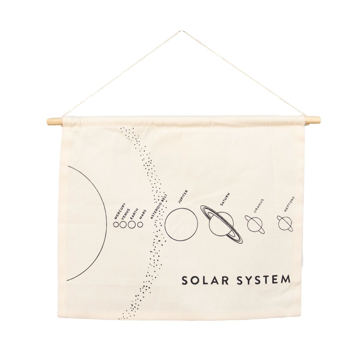 Imani Collective Solar System Wall Hanging - Natural Canvas 15x12in Educational Decor