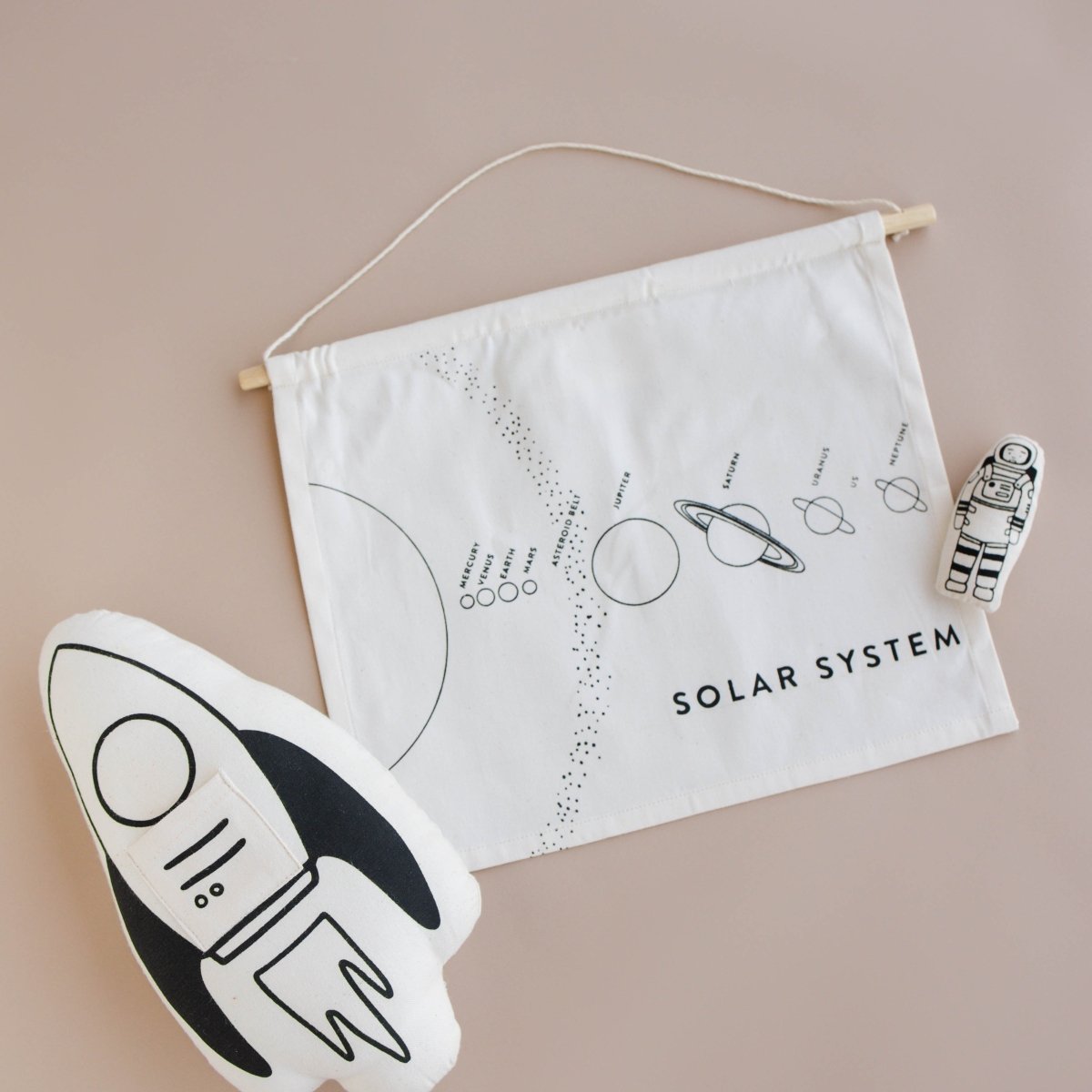 Imani Collective Solar System Wall Hanging - Natural Canvas 15x12in Educational Decor