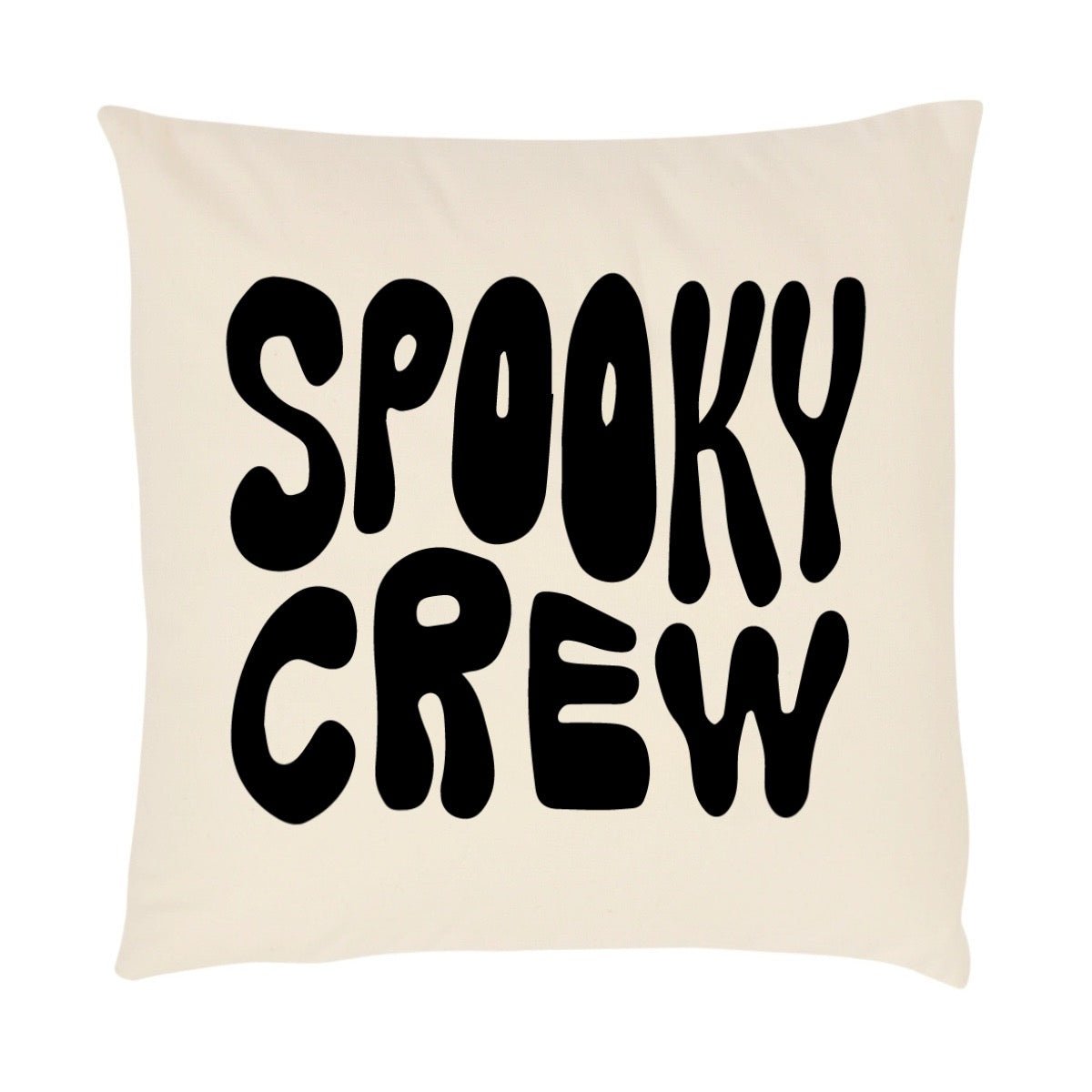 Imani Collective Spooky Crew Halloween Pillow Cover - 18x18 Natural Canvas Black Print