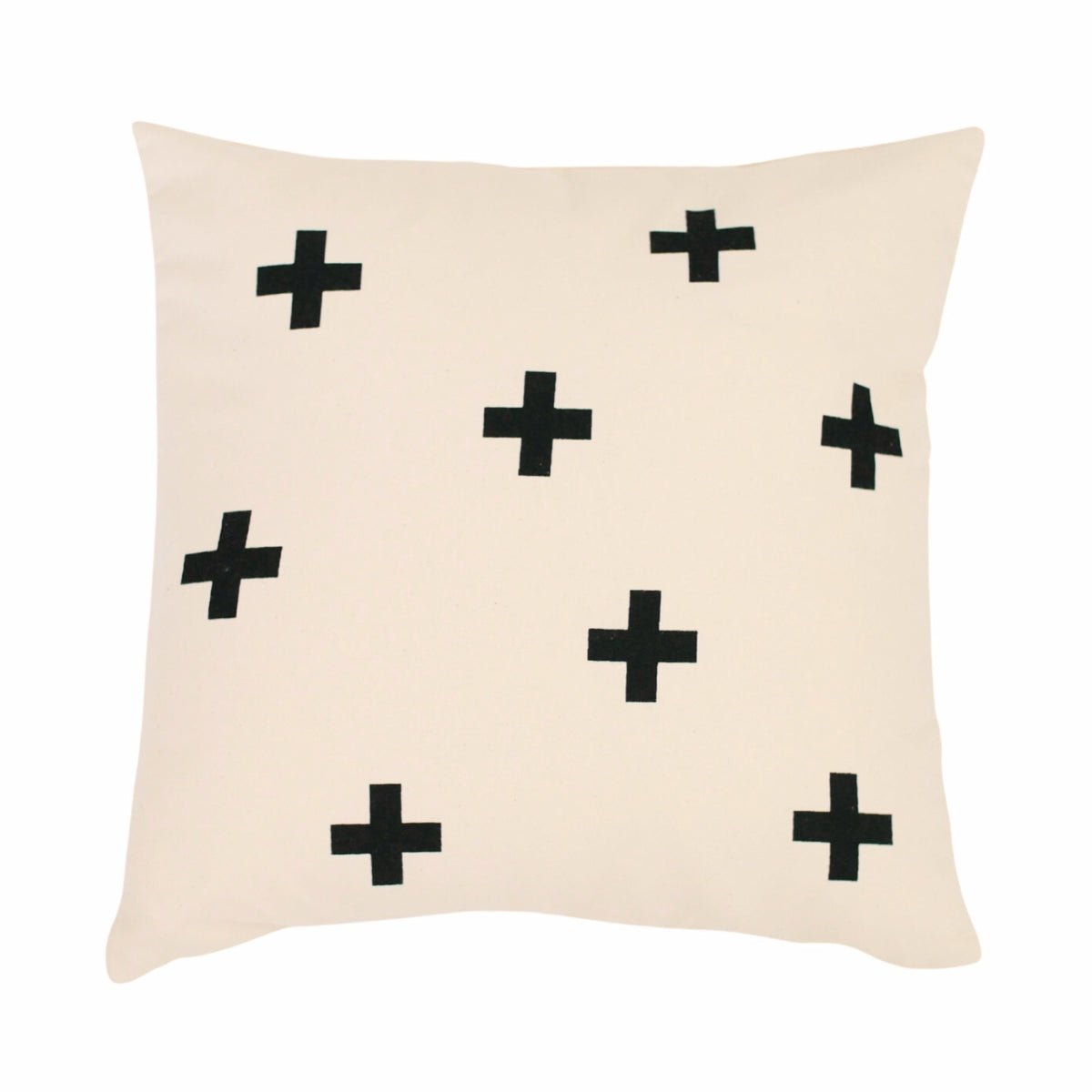 Imani Collective Swiss Cross Canvas Pillow Cover 18x18 - Natural Handmade Kenya