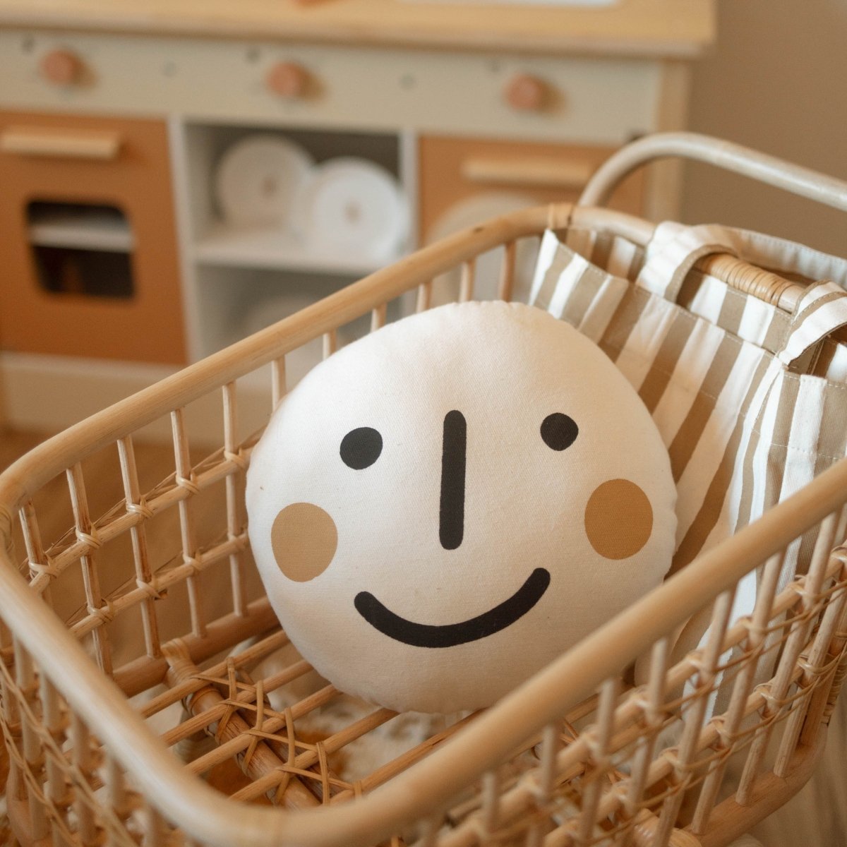 Imani Collective Visage Face Pillow - Hand - Printed Canvas 10x10 Decorative Cushion