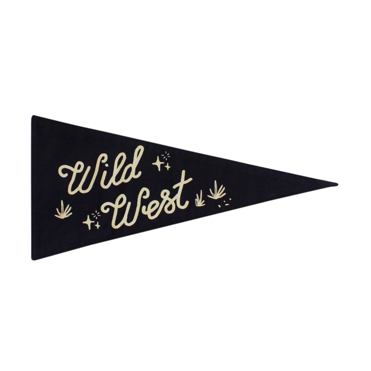 Imani Collective Wild West Canvas Pennant - Handmade Triangle Flag 20x9in Black