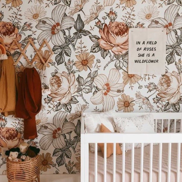 Imani Collective Wildflower Canvas Banner 16x20 - Handmade Screen Printed Wall Art