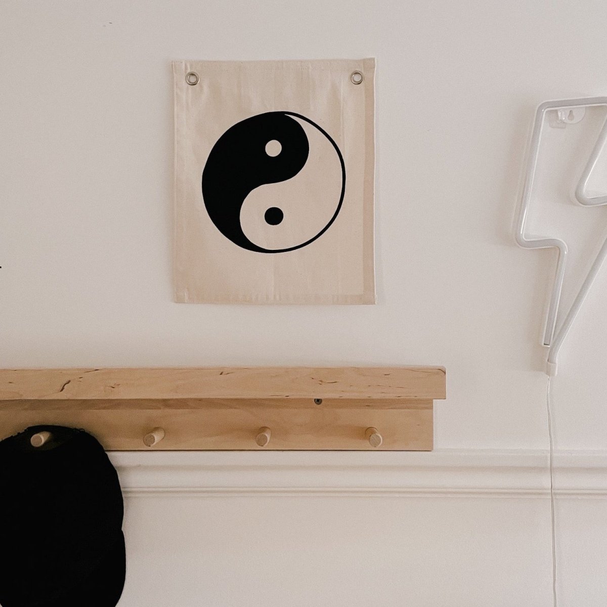 Imani Collective Yin Yang Canvas Banner - Handmade Fair Trade 10x12 Wall Hanging