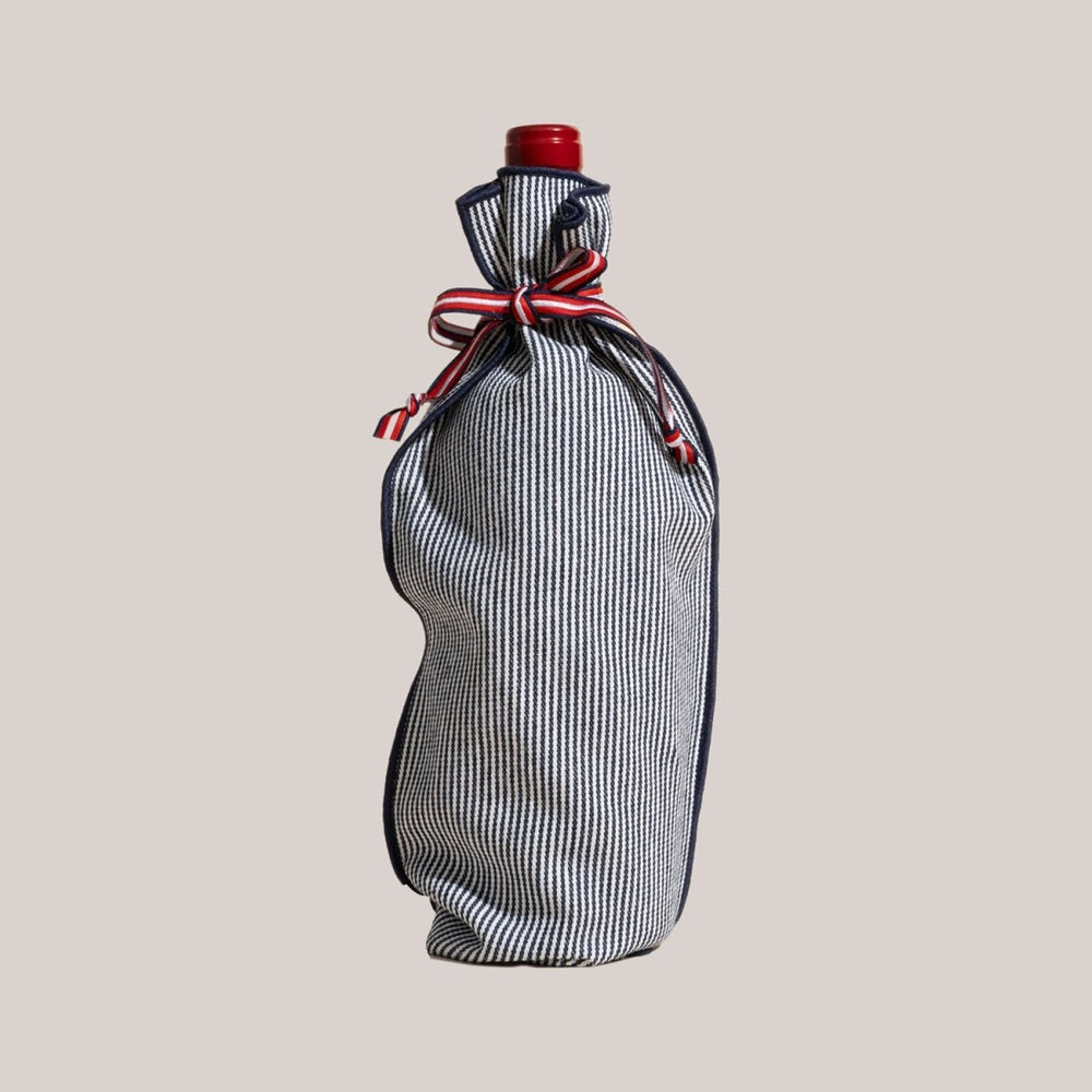 ATELIER SAUCIER Indigo Stripe Bottle Bag - lily & onyx