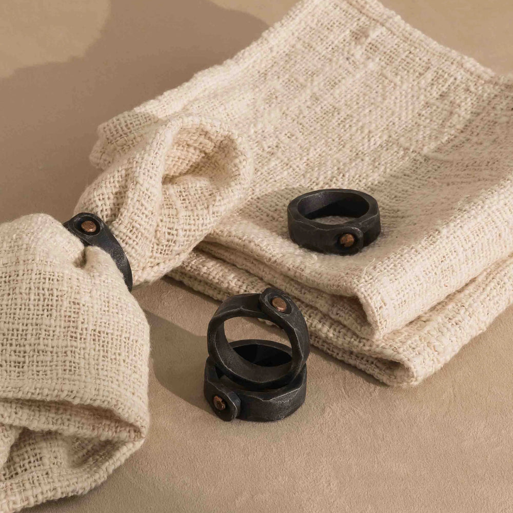 texxture Ingram™ Napkin Ring, Set of 4 - lily & onyx