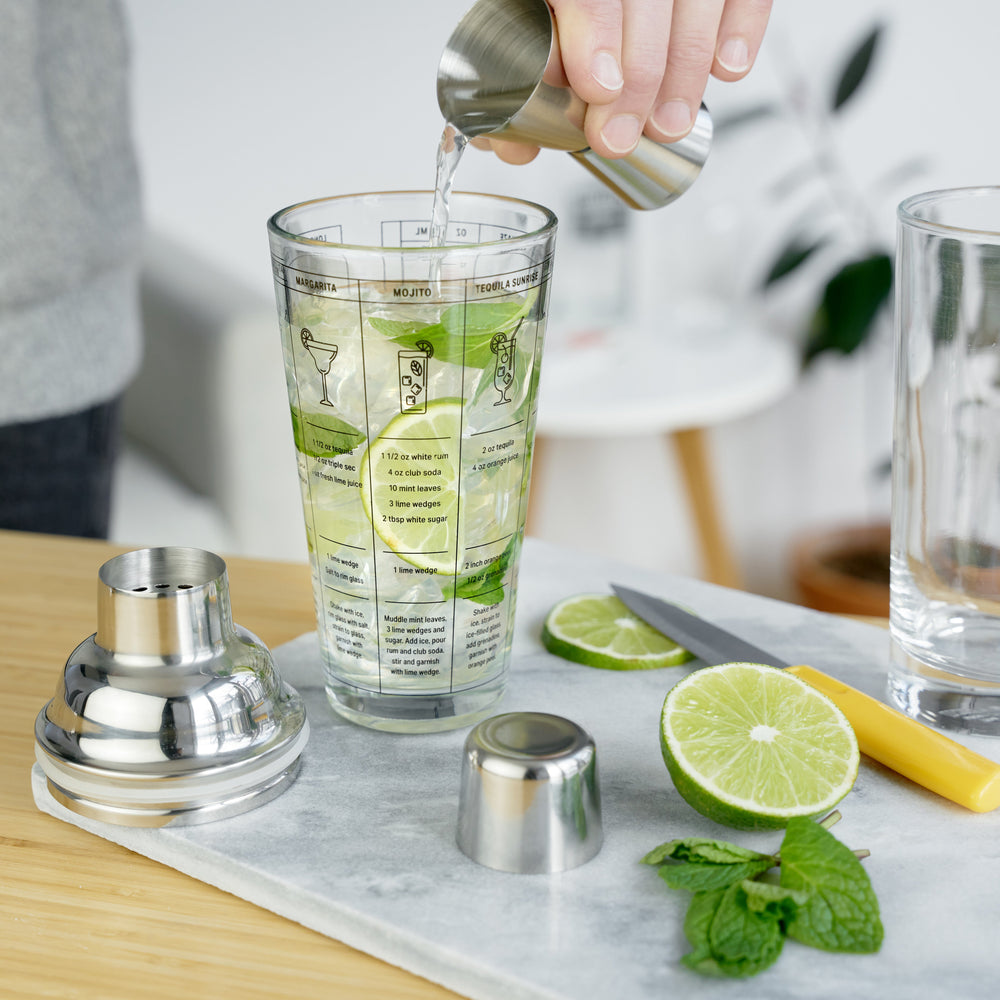 
                      
                        Glass Recipe Cocktail Shaker
                      
                    