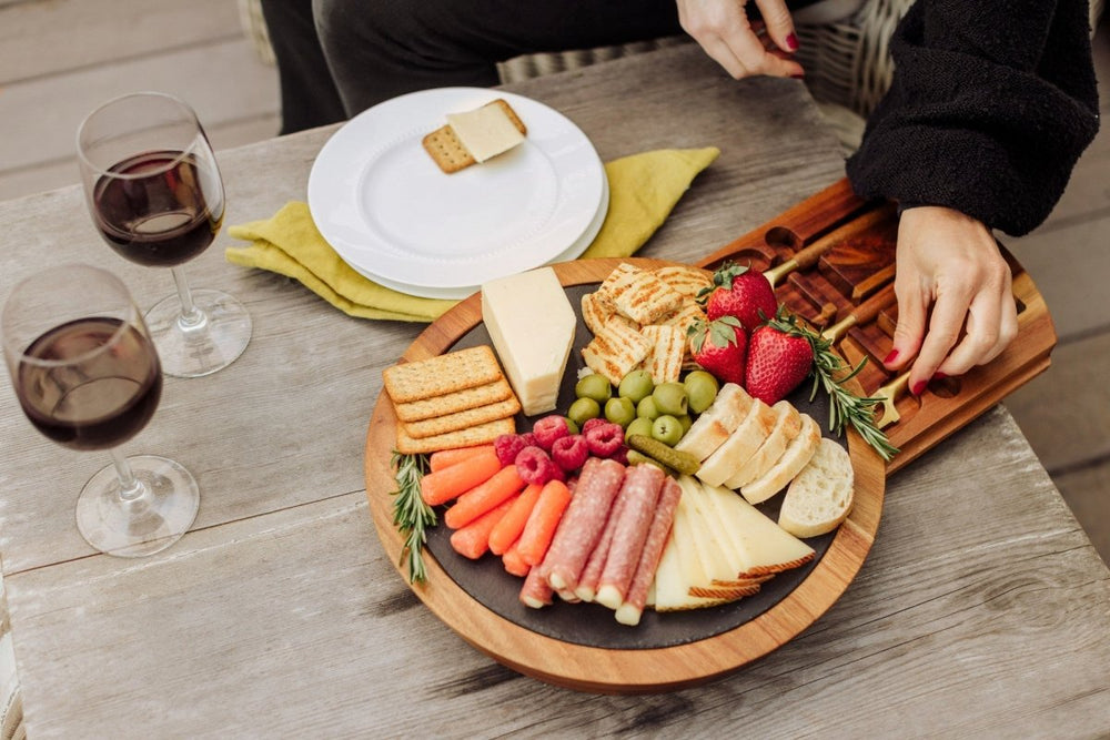 
                      
                        Picnic Time Family of Brands Insignia Acacia and Slate Serving Board with Cheese Tools - lily & onyx
                      
                    