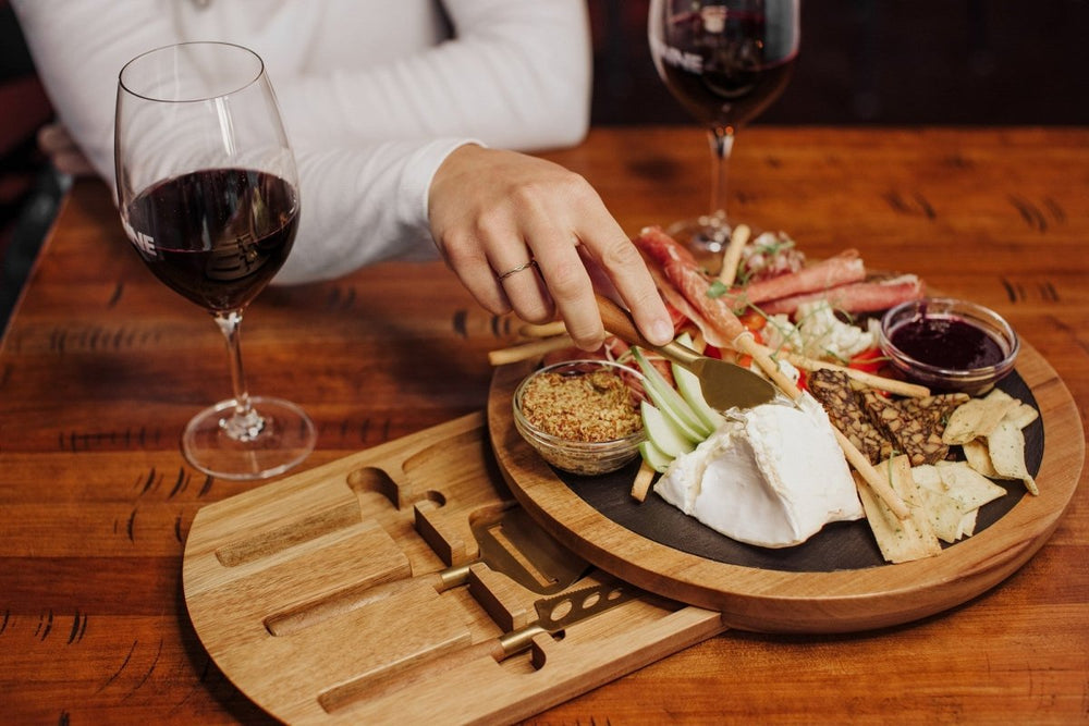 
                      
                        Picnic Time Family of Brands Insignia Acacia and Slate Serving Board with Cheese Tools - lily & onyx
                      
                    