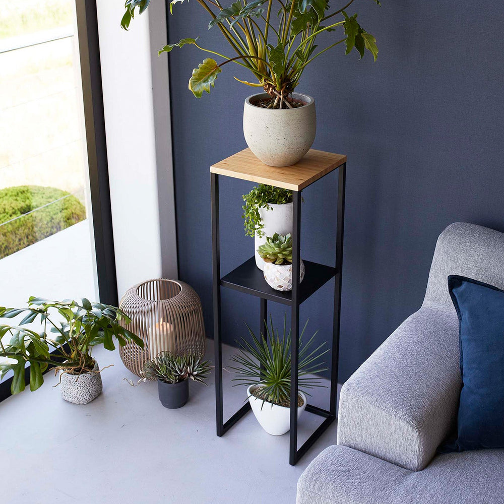 
                      
                        Two-Tier Steel & Wood Display & Storage Shelf, 31.5" H
                      
                    